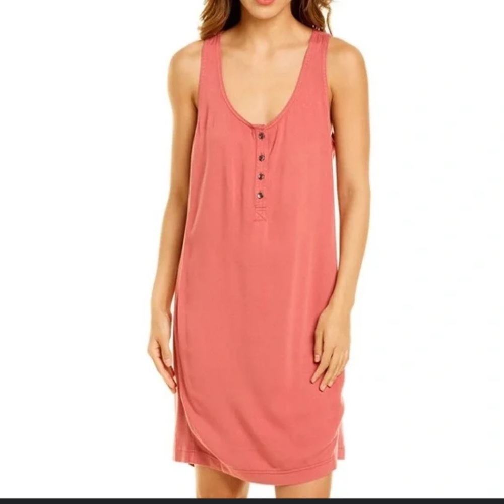 NWT Splendid Coral Twill button down tank dress. Size Medium. Retail $138
